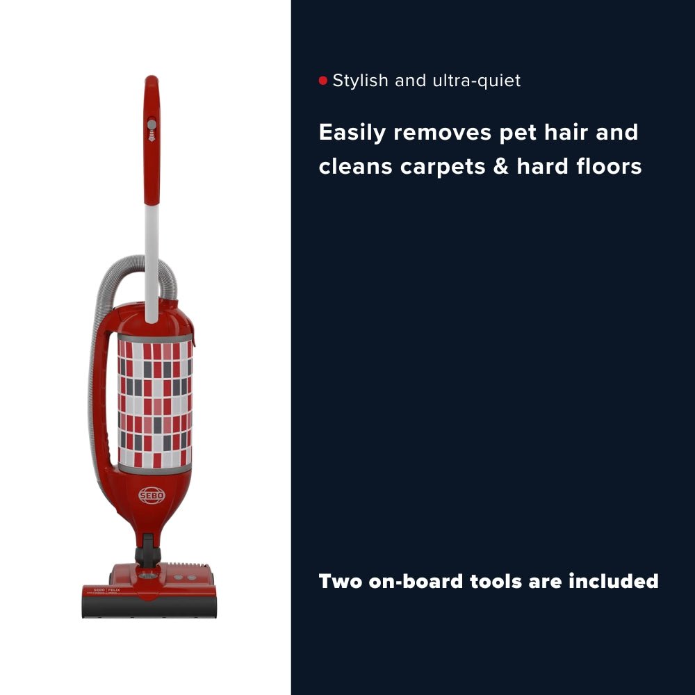 Sebo Felix Premium Upright Vacuum Cleaner - Rosso Red - US Vacuums - 9809AM