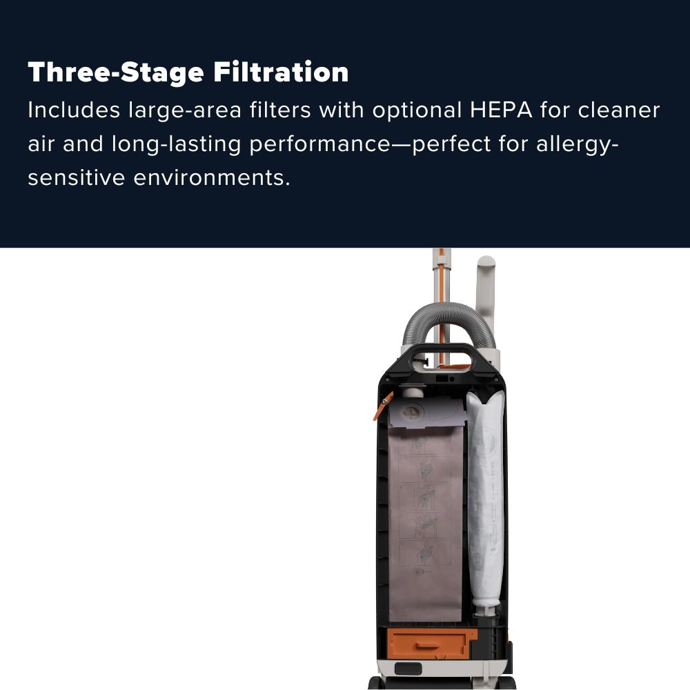 Sebo Mechanical 300 commercial upright vacuum cleaner - Gray - US Vacuums - 91303AM