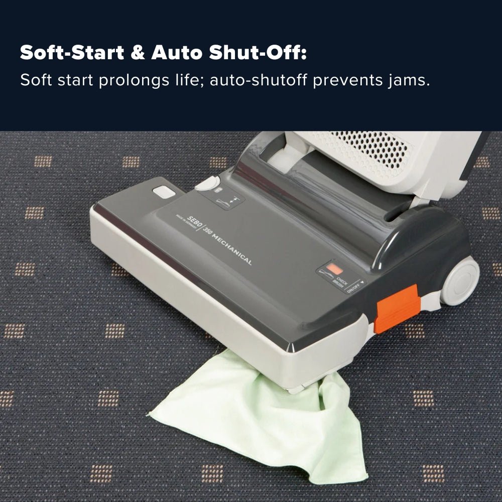 Sebo Mechanical 350 Commercial Upright Vacuum Cleaner - Gray - US Vacuums - 91313AM