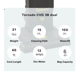 Title Tornado Deluxe CVD 38 Dual Motor Upright Vacuum Cleaner - US Vacuums - 91440